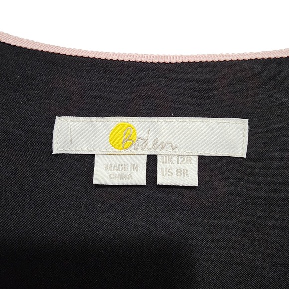 BODEN Blouson Sleeve Maxi Dress Black Red Floral Print V-Neck Retro Boho US 8 - Picture 6 of 11